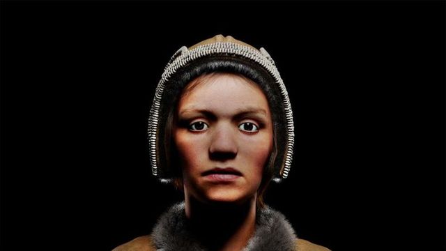 Rekonstrukce tváře dívky, která žila před 30 000 lety v oblasti dnešního centrálního Ruska.