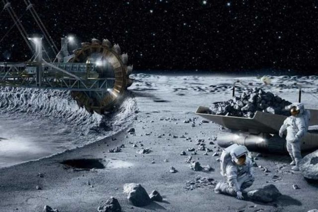 Těžba na Měsíci je také jednou z možností opatřování nerostných surovin ve vesmíru.