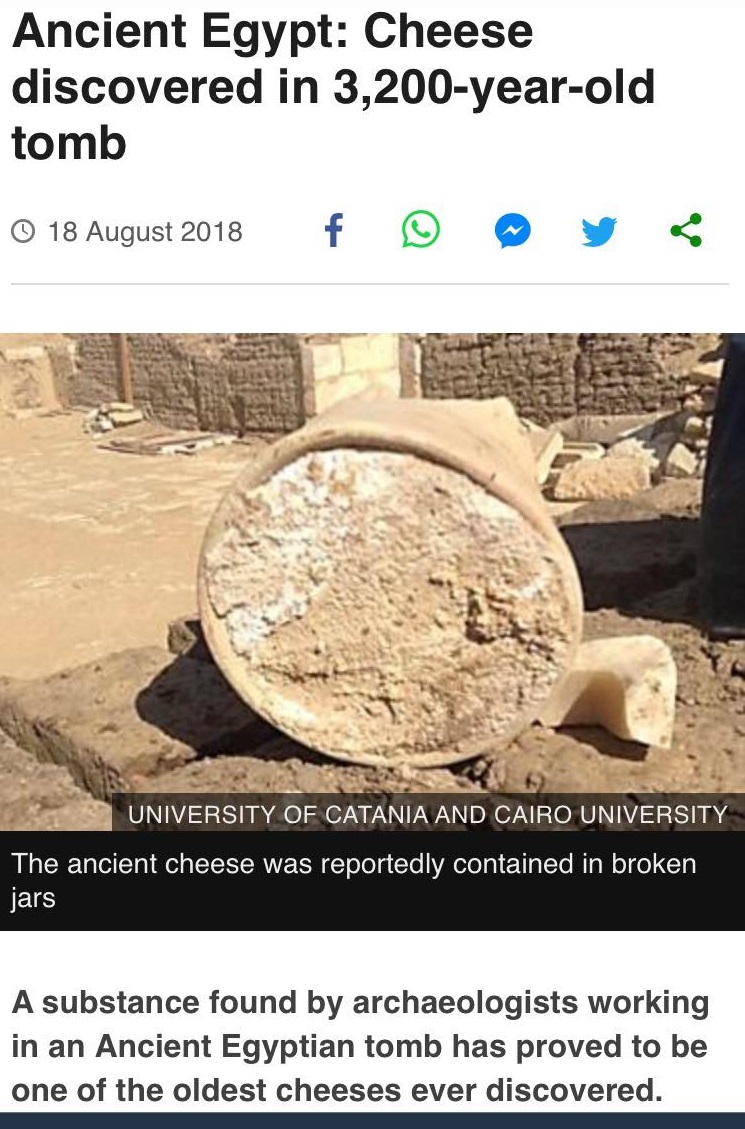 Se zprávou o objevení tisíce let starého sýra přišlo jako první BBC.Zdroj: www.twitter.com/BBCAfrica