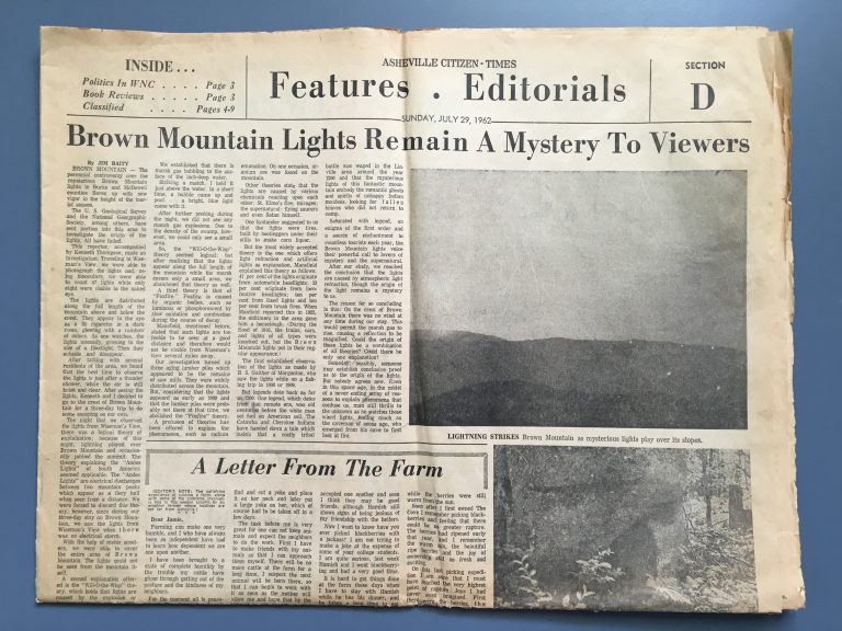 Článek o světlech v novinách z roku 1962