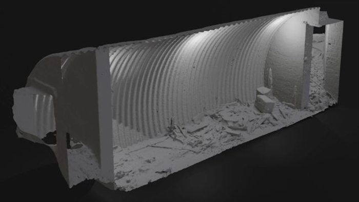 3D model nově objeveného bunkru, foto FLS/AOC Archaeology