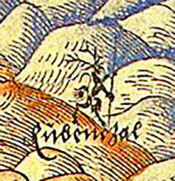 Rýbrcoul na mapě Martina Helwiga, foto Wikimedia Commons