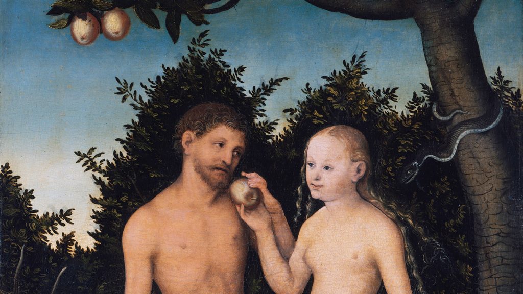 Adam a Eva údajně snědli jablko ze zakázaného stromu poznání také v pátek 13. Foto: npr.org