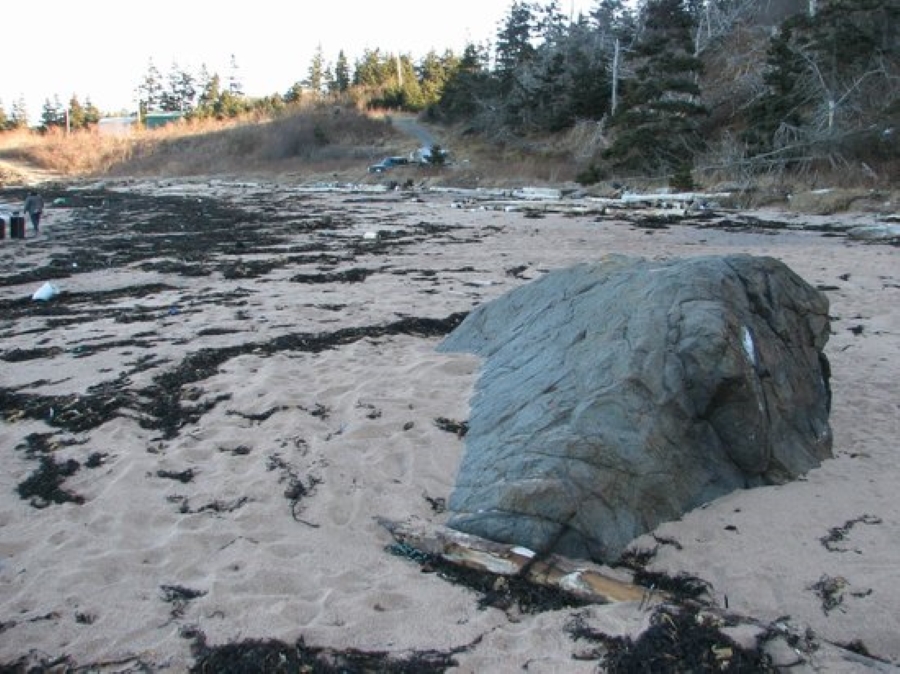 Kámen na pláži Sandy Cove, kde byl kdysi nalezen tajemný Jerome. Foto: tripadvisor.com