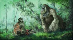 Srovnání Giganthopitecuse Blacki s prehistorickým člověkem ZDROJ: thewondersofpaleo.com