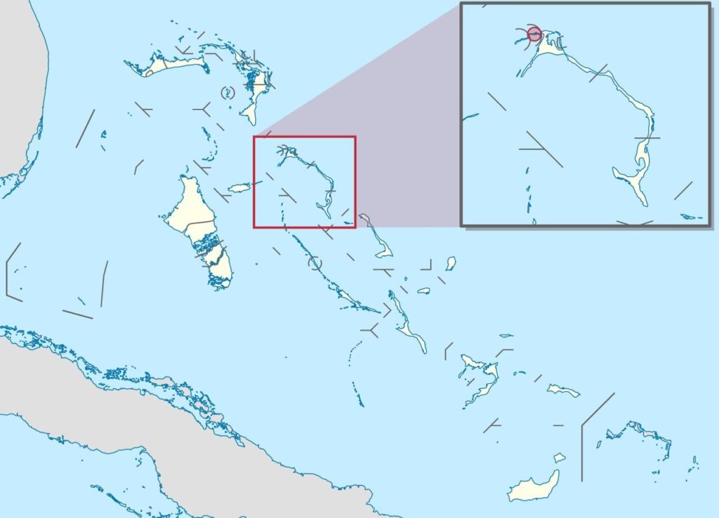 Mapa ostrova Eleuthera, který leží v Bahamském souostroví u amerického pobřeží. Foto: wikipedia commons