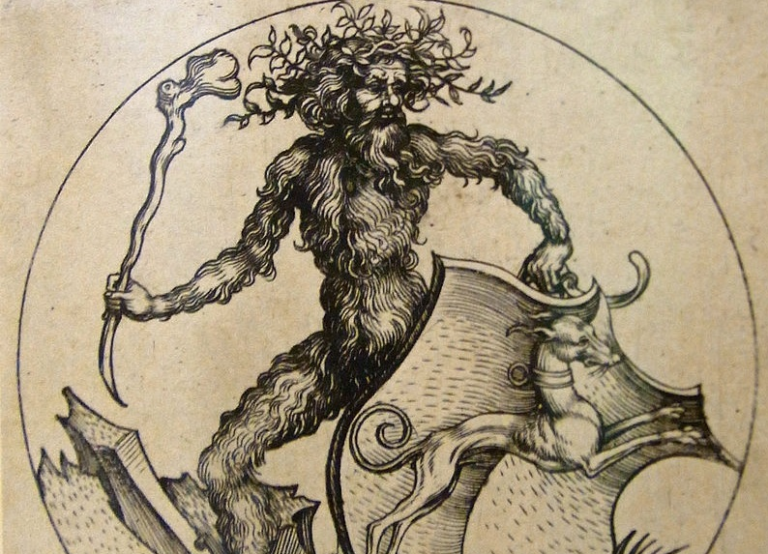 Vyobrazení divého muže z 15. století, foto Wikimedia Commons