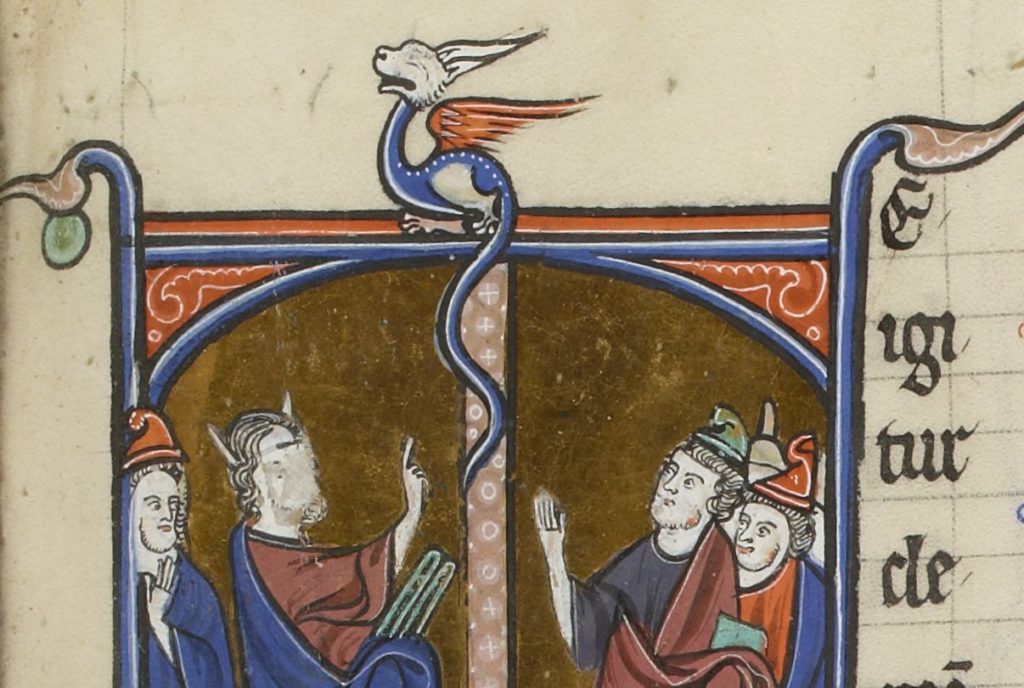 Létající had v rukopisu z 12. století, foto genesispark.com