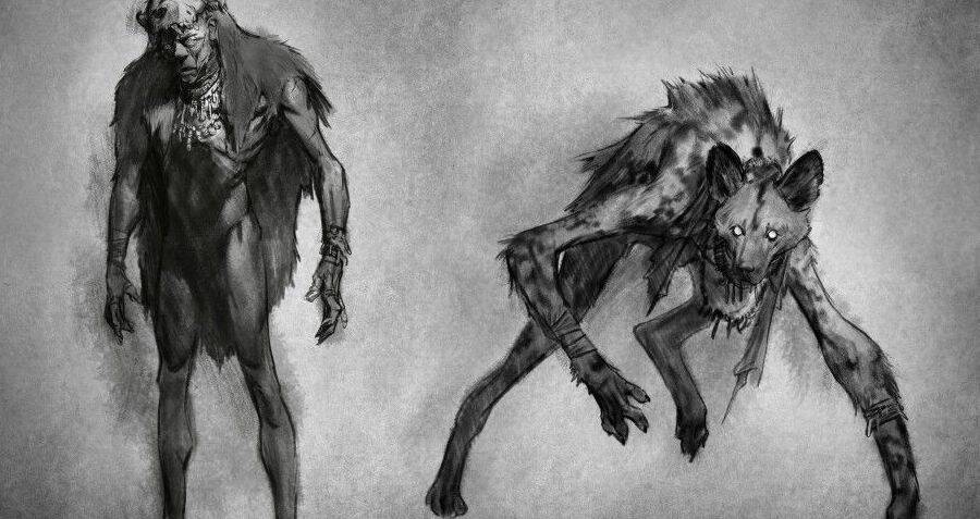Skinwalker před a po proměně na kojota. ZDROJ: mysteriousuniverse.com