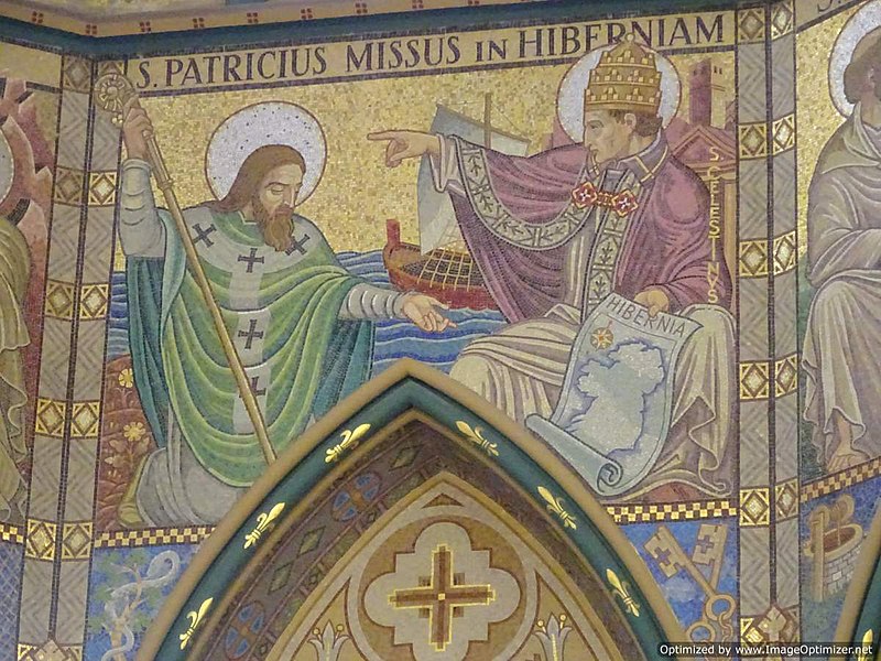 Mozaika ukazující svatého Patrika vyslaného papežem na misi do Irska. Foto: Wikimedia Commons