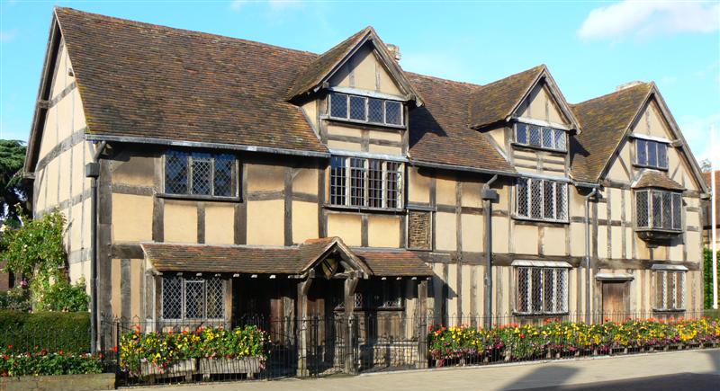 Shakespearův rodný dům ve Stratfordu, foto Wikimedia Commons