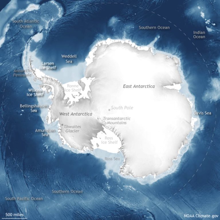 Mapa Antarktidy. Foto: theconversation.com