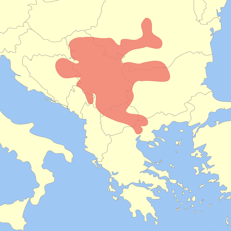 Mapa rozšíření Vinčanské kultury, foto Wikimedia Commons