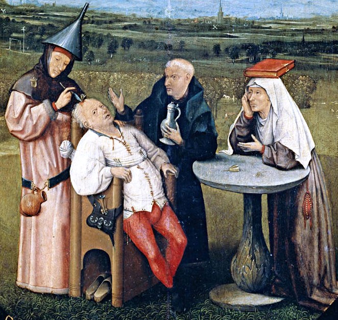 Trepanace zachycená štětcem Hieronyma Bosche, foto Wikimedia Commons