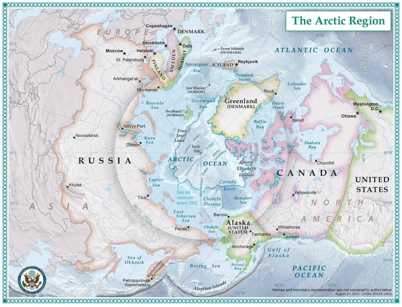 Mapa Arktidy. Foto Wikimedia Commons