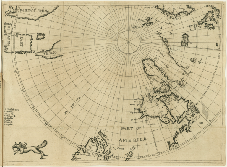 Mapy severní polokoule jsou plné míst stejně bílých jako led. Foto: John Carter Brown Library / Wikimedia Commons