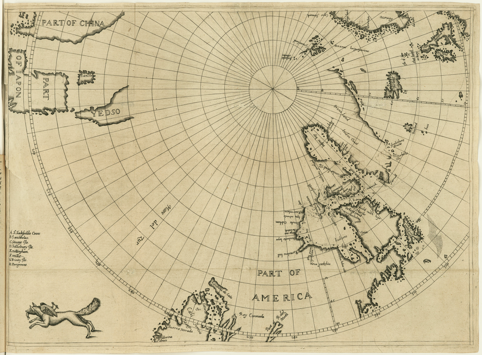 Mapy severní polokoule jsou plné míst stejně bílých jako led. Foto: John Carter Brown Library / Wikimedia Commons