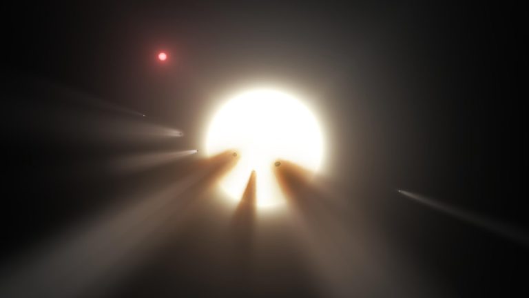 Stmívání Tabbyiny hvězdy někteří vysvětlují přítomností stovek komet. Foto: NASA/JPL-Caltech/Wikimedia Commons
