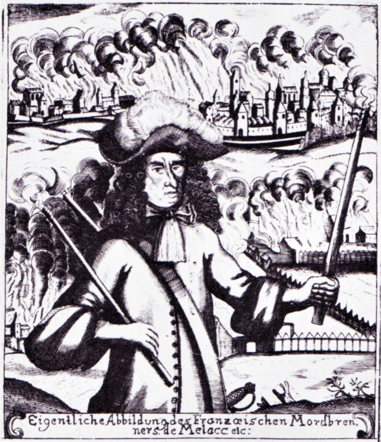 Autorem plánu zapálení Prahy měl být francouzský generál Ezechiel du Mas, comte de Mélac. (aunbekannter Künstler, Public domain, via Wikimedia Commons)