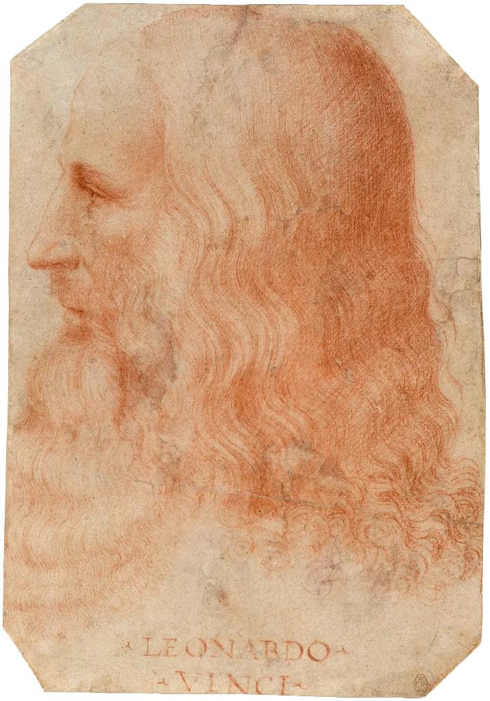 Autoportrét Leonarda da Vinciho. Zdroj obrázku: Attributed to Francesco Melzi, Public domain, via Wikimedia Commons