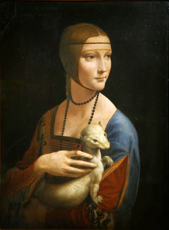 Leonardo da Vinci je autorem slavného obrazu Dáma s hranostajem. Zdroj obrázku: Leonardo da Vinci, Public domain, via Wikimedia Commons
