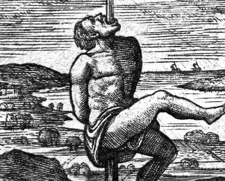 Naražení na kůl byl velmi krutý způsob popravy. Zdroj obrázku: Unknown author, Public domain, via Wikimedia Commons