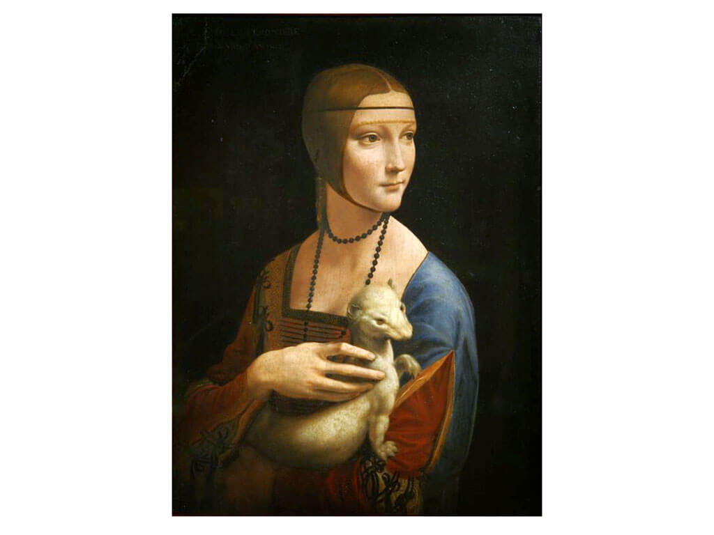 Dáma s hranostajem možná není dílo Leonardovo, ale je to krásný obraz.