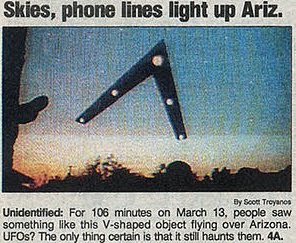 Článek o světlech ve Phoenixu v USA Today. FOTO: Neznámý autor / Creative Commons / volné dílo