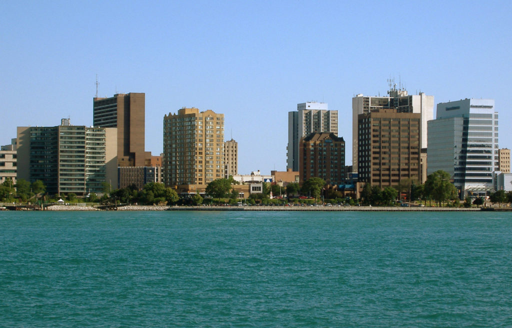 Windsor, Ontario. Moderní nejjižnější kanadské město, ve kterém zázračná Madona působí dopravní zácpy. Foto: Adolch / Creative Commons - CC BY-SA 3.0