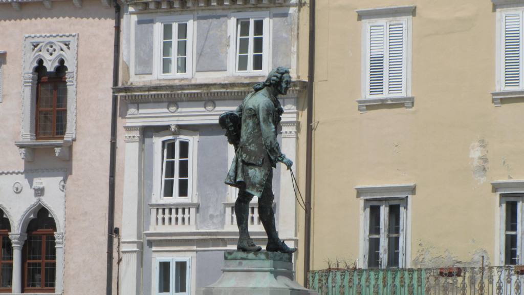 Tartiniho socha v jeho rodišti (současný slovinský Piran). Foto autor