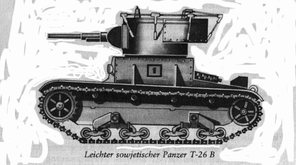 Na bezpilotní tanky byly před druhou světovou modifikovány lehké sovětské stroje T 26. Zdroj obrázku: Tobias Treudler, Public domain, via Wikimedia Commons