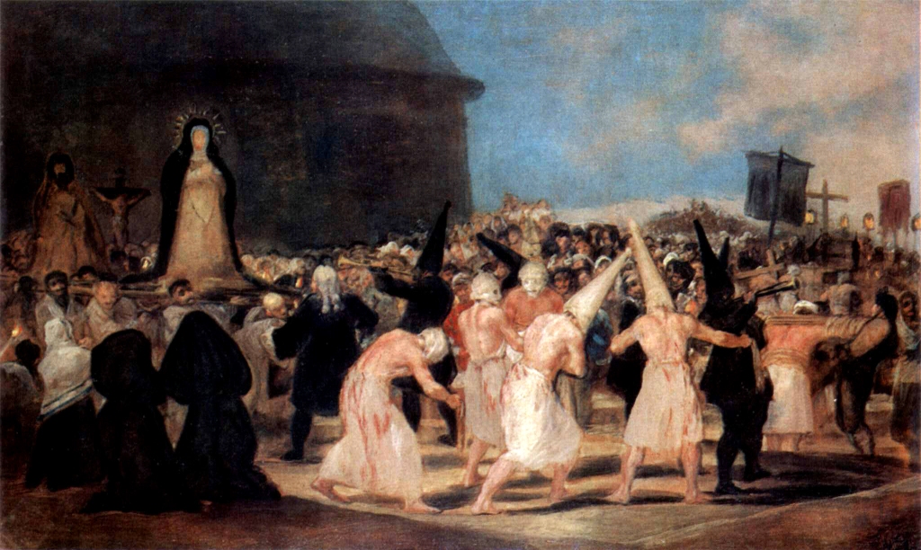 Capirote se objevily i na slavných obrazech. Zdroj foto:   Francisco de Goya, Public domain, via Wikimedia Commons