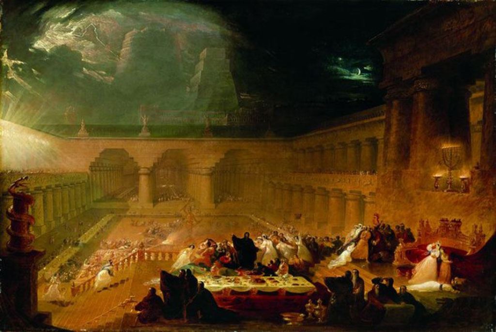 Zničení Sodomy a Gomory. Byl popis přírodní katastrofy překryt náboženský podobenstvím? Zdroj obrázku: John Martin, Public domain, via Wikimedia Commons

