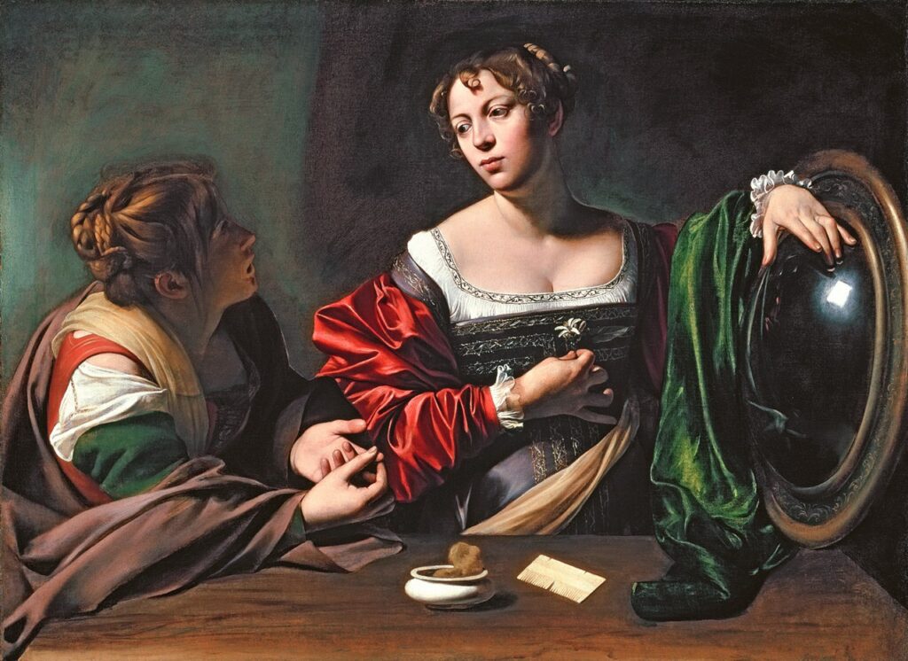 Mistrovo Obrácení Magdaleny (asi 1598). Foto: Creative commons - volné dílo