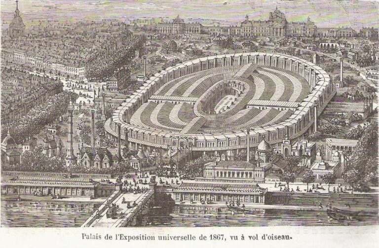 Světová výstava v Paříži v roce 1867 byla pro Julese Verna velmi inspirativní. Zdroj obrázku: Unknown author, Public domain, via Wikimedia Commons