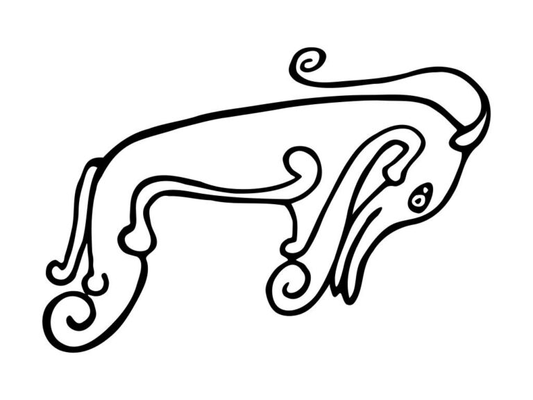 Vyobrazení takzvané piktské bestie. Zdroj obrázku: Struthious Bandersnatch, CC BY-SA 1.0 <https://creativecommons.org/licenses/by-sa/1.0>, via Wikimedia Commons