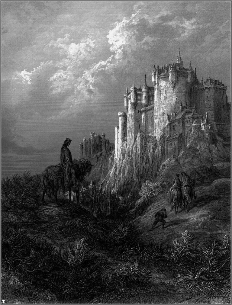 Umělecká představa hradu Camelot. Foto: Creative commons/Gustave Doré/Volné dílo