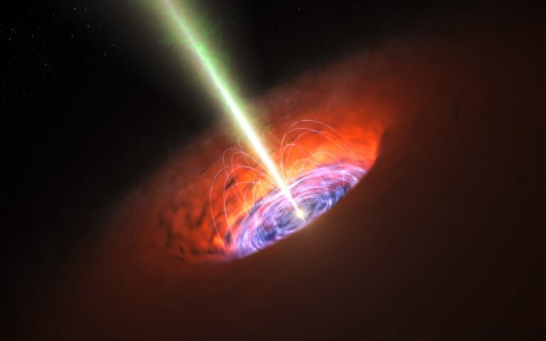 Obří černé díry mají ale daleko větší vliv na objekty ve svém okolí než „běžné“ černé díry, a to díky své mnohonásobně vyšší hmotnosti. Foto: ESO/L. Calçada - CC BY 4.0