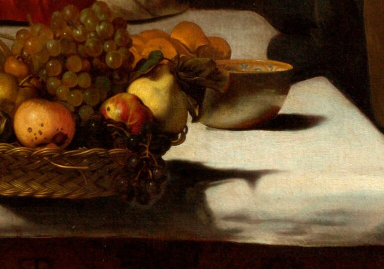 Stín v pravé části košíku s ovocem má tvar ocasní ploutve ryby. Zdroj obrázku pro výřez: Caravaggio, Public domain, via Wikimedia Commons