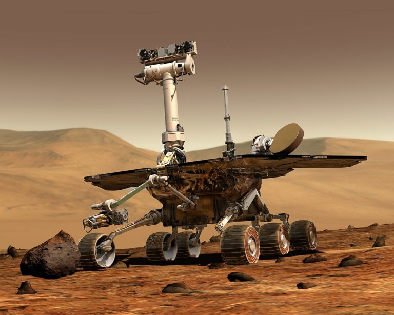 Opportunity na povrchu Marsu. FOTO: neznámý autor / Creative Commons / volné dílo