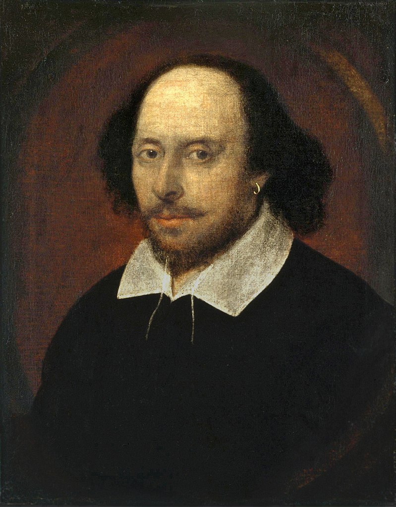 William Shakespeare (1564-1616). Zdroj obrázku: John Taylor, Public domain, via Wikimedia Commons