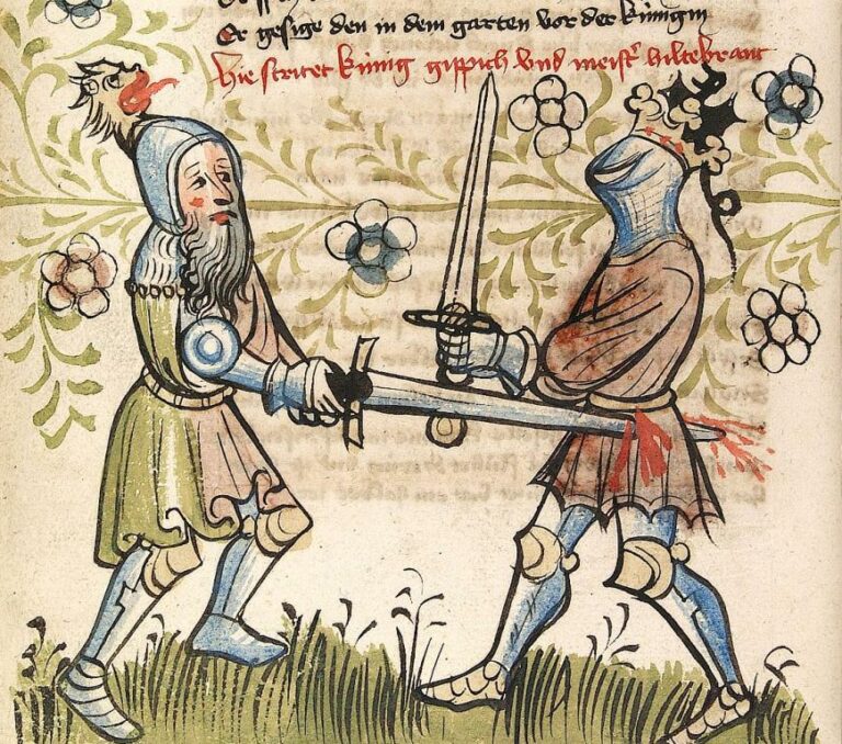 Píseň o Nibelunzích byla hrdinským eposem. O bitvy a souboje v něm nebyla nouze. Zdroj obrázku: AnonymUnknown author, Public domain, via Wikimedia Commons
