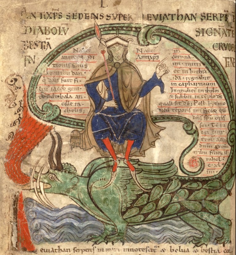 Leviatan se dostal i do ilustrací středověkých rukopisů. Zdroj obrázku:   Lambert- Liber Floridus (1120), Public domain, via Wikimedia Commons

