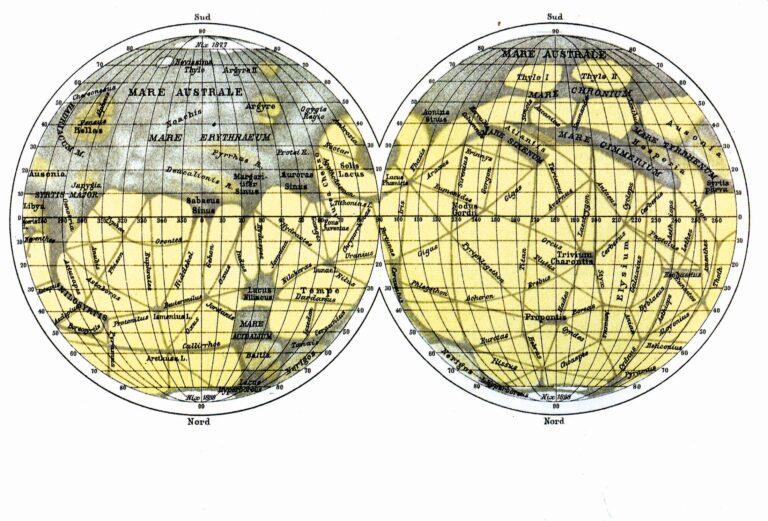 Atlas Marsu - Giovanni Schiaparelli, rok 1888