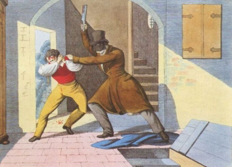 Vyobrazení prvního útoku na Kaspara Hausera v roce 1829. Zdroj obrázku: Unknown author, Public domain, via Wikimedia Commons