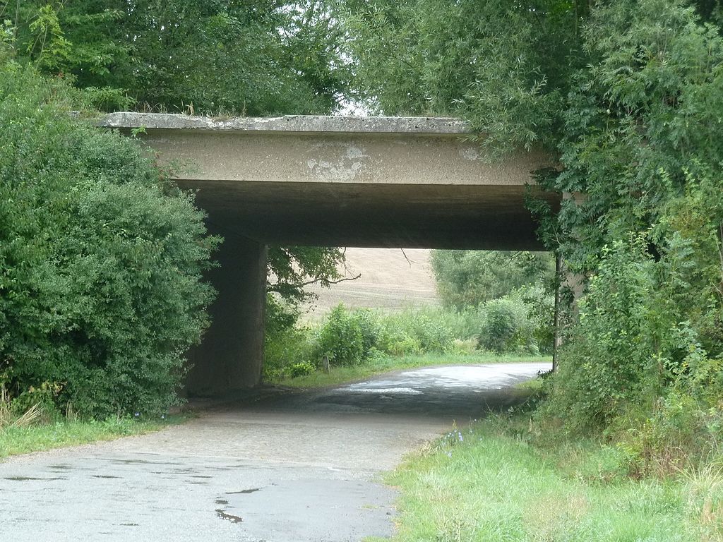 Prvky nacistické dálnice si přisvojuje příroda. Zdroj foto:  CarstenE, CC BY-SA 4.0 , via Wikimedia Commons
