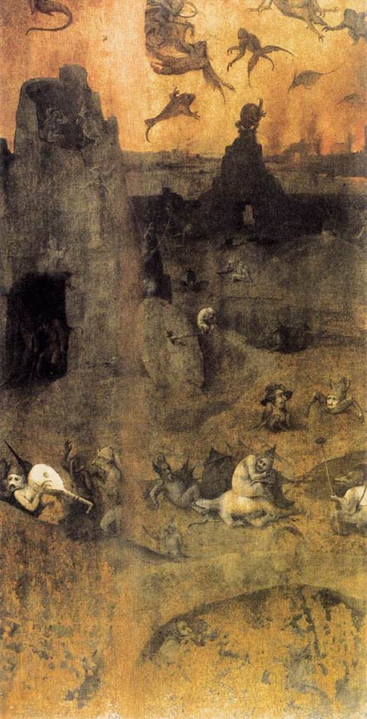 Rebelující andělé zachycení na mistrovském díle malíře Hieronyma Bosche. Zdroj obrázku: Hieronymus Bosch, Public domain, via Wikimedia Commons