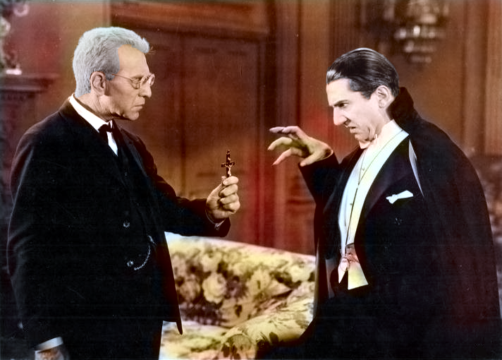 Bela Lugosi (vpravo) ve své nejslavnější roli, jako hrabě Drákula. FOTO: neznámý autor / Creative Commons / volné dílo