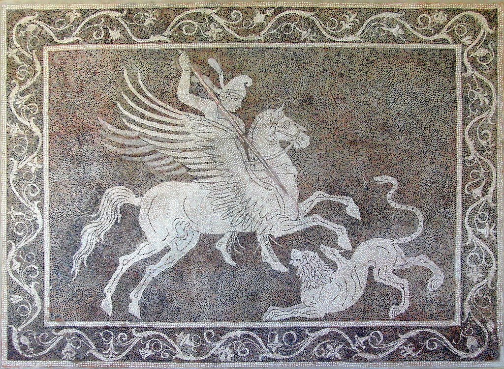 Boj s chimérou byl oblíbeným motivem výtvarného umění. Zdroj obrázku: Photograph: TobyJderivative work: Speravir, Public domain, via Wikimedia Commons