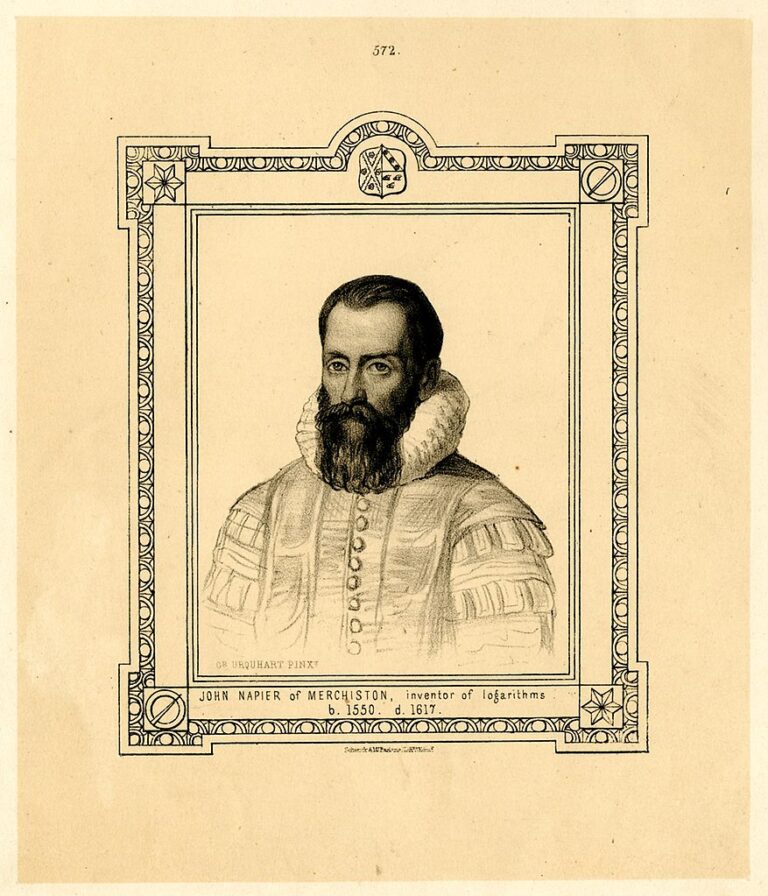 John Napier (1550-1617). Zdroj obrázku: British Museum, Public domain, via Wikimedia Commons